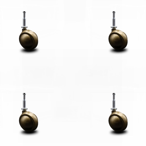 2 Inch Windsor Antique Metal Ball Caster - Grip Neck Stem - SCC, 4PK